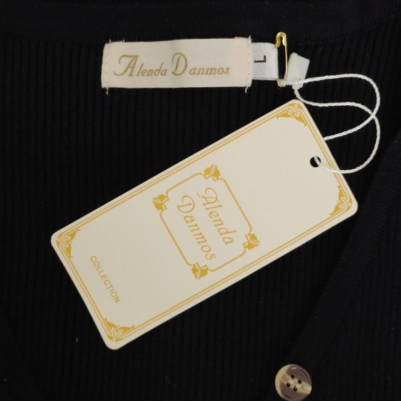 Black Deep V Neck Button Down Long Knit Bodycon Dress / Long Sleeve  Siz… - Picture 14 of 16